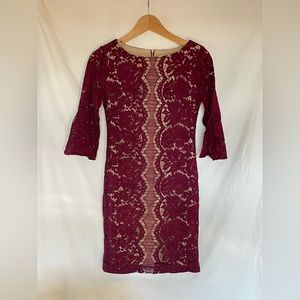 Burgundy Lace Dress